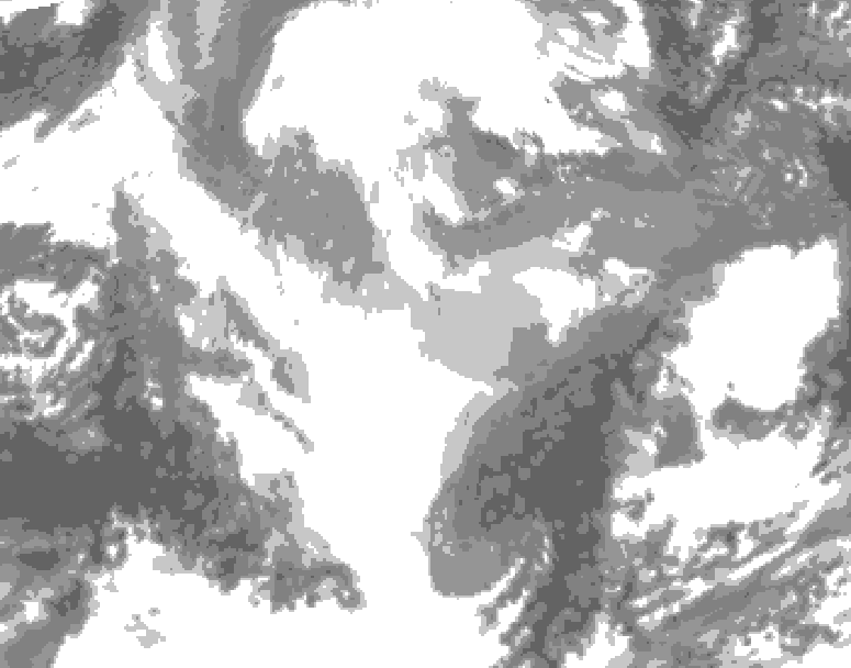 GDPS total cloud 144 hour forecast chart for Canada based on 2025/12/13 0000Z data