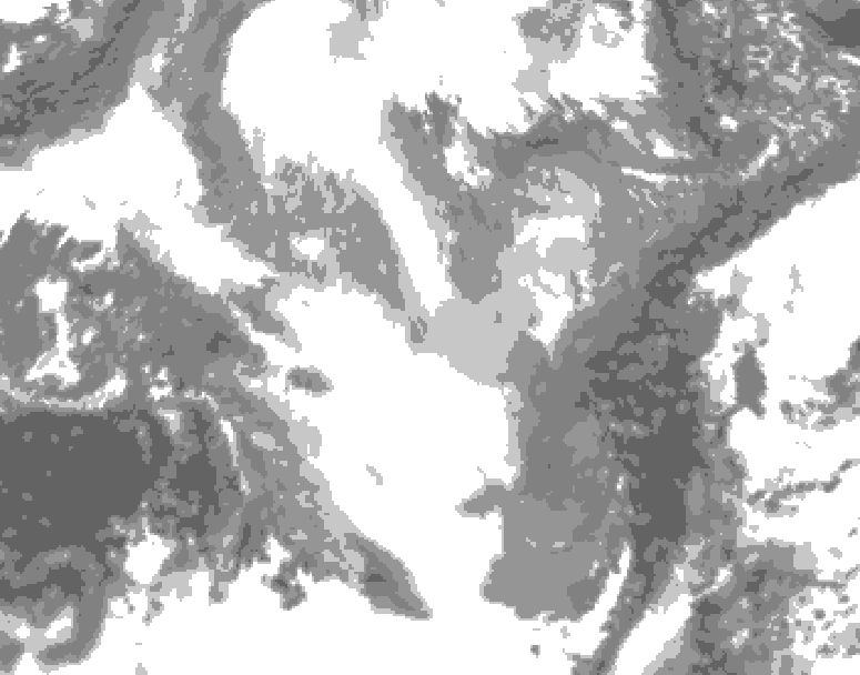GDPS total cloud 156 hour forecast chart for Canada based on 2025/12/13 0000Z data