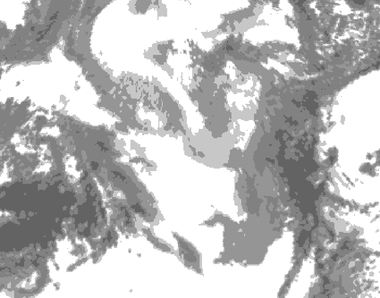 GDPS total cloud 162 hour forecast chart for Canada based on 2025/12/13 0000Z data