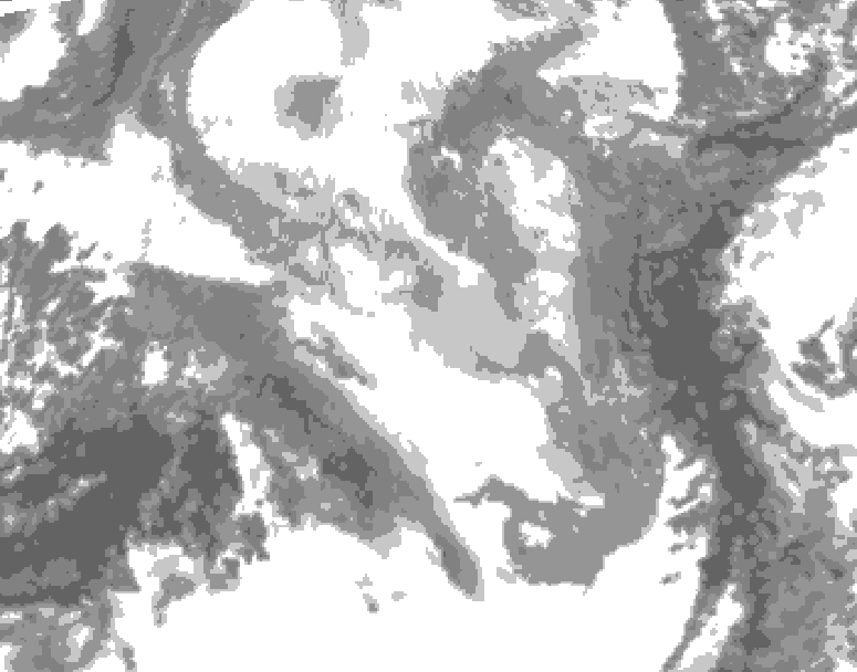 GDPS total cloud 168 hour forecast chart for Canada based on 2025/12/13 0000Z data
