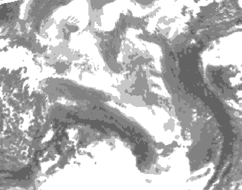 GDPS total cloud 180 hour forecast chart for Canada based on 2025/12/13 0000Z data