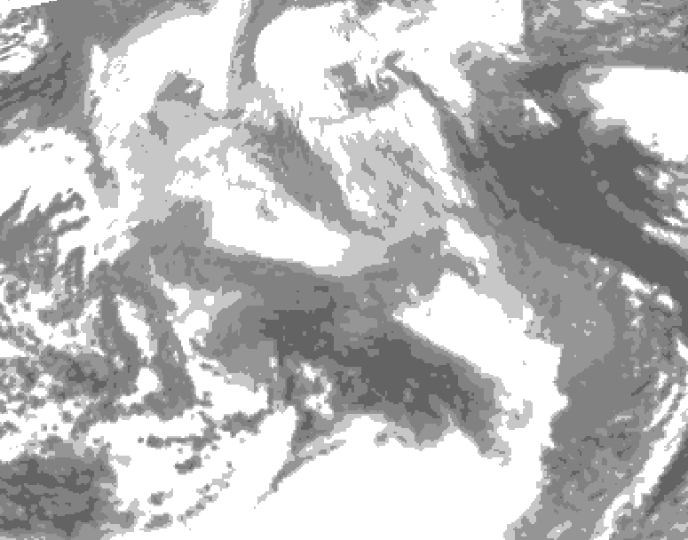GDPS total cloud 192 hour forecast chart for Canada based on 2025/12/13 0000Z data