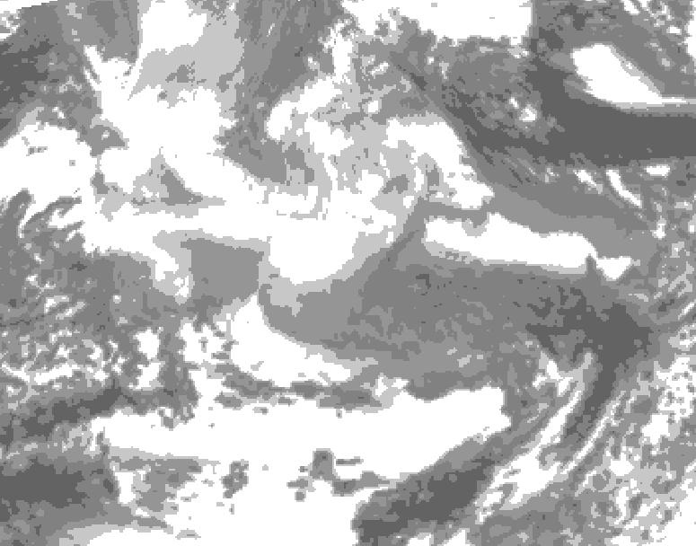 GDPS total cloud 222 hour forecast chart for Canada based on 2025/12/13 0000Z data
