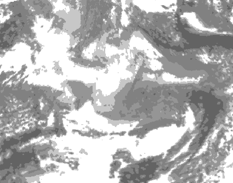 GDPS total cloud 228 hour forecast chart for Canada based on 2025/12/13 0000Z data