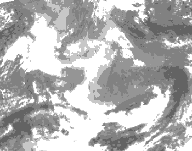 GDPS total cloud 234 hour forecast chart for Canada based on 2025/12/13 0000Z data