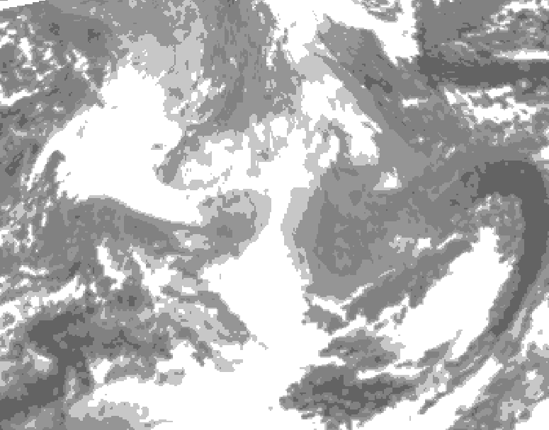 GDPS total cloud 240 hour forecast chart for Canada based on 2025/12/13 0000Z data