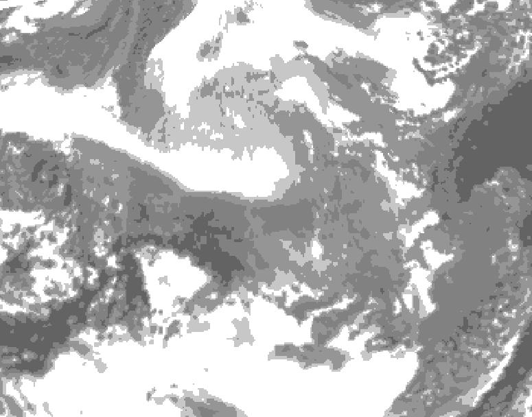 GDPS total cloud 060 hour forecast chart for Canada based on 2025/12/13 1200Z data