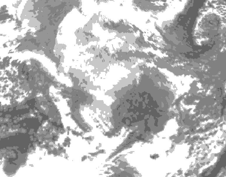 GDPS total cloud 084 hour forecast chart for Canada based on 2025/12/13 1200Z data