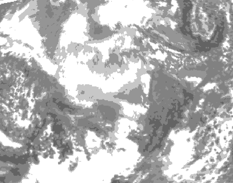 GDPS total cloud 096 hour forecast chart for Canada based on 2025/12/13 1200Z data