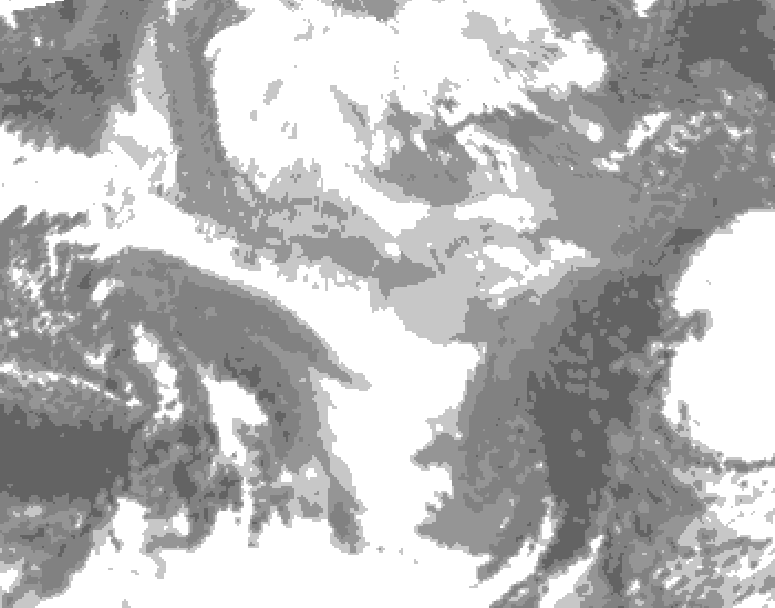 GDPS total cloud 144 hour forecast chart for Canada based on 2025/12/13 1200Z data