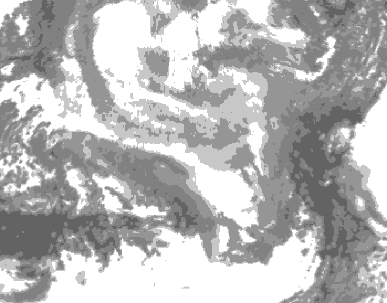 GDPS total cloud 156 hour forecast chart for Canada based on 2025/12/13 1200Z data