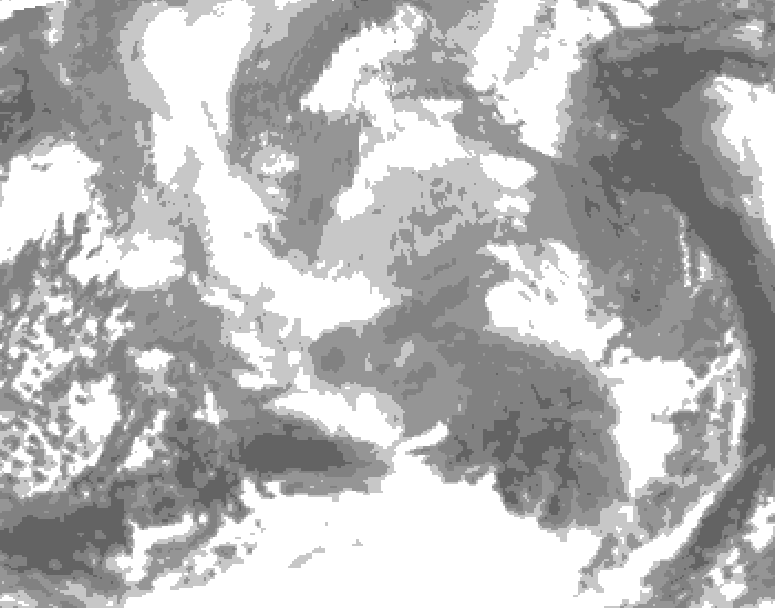GDPS total cloud 180 hour forecast chart for Canada based on 2025/12/13 1200Z data