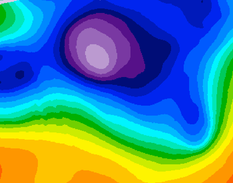 GDPS 500 millibar geopotential height 036 hour forecast chart for Canada based on 2025/12/14 0000Z data