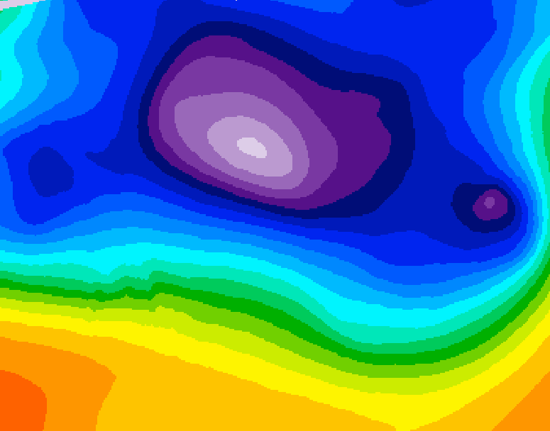 GDPS 500 millibar geopotential height 048 hour forecast chart for Canada based on 2025/12/14 0000Z data