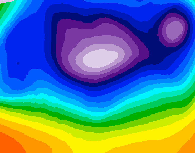 GDPS 500 millibar geopotential height 072 hour forecast chart for Canada based on 2025/12/14 0000Z data