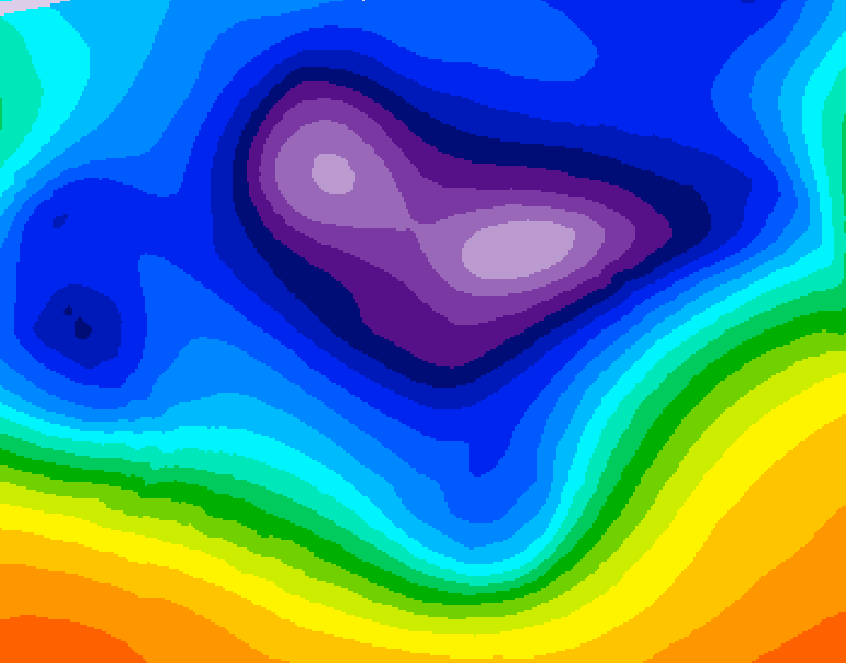 GDPS 500 millibar geopotential height 120 hour forecast chart for Canada based on 2025/12/14 0000Z data