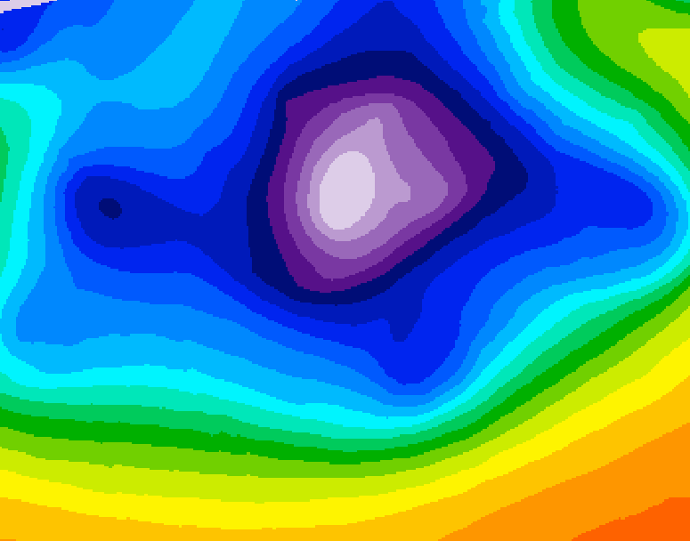 GDPS 500 millibar geopotential height 180 hour forecast chart for Canada based on 2025/12/14 0000Z data