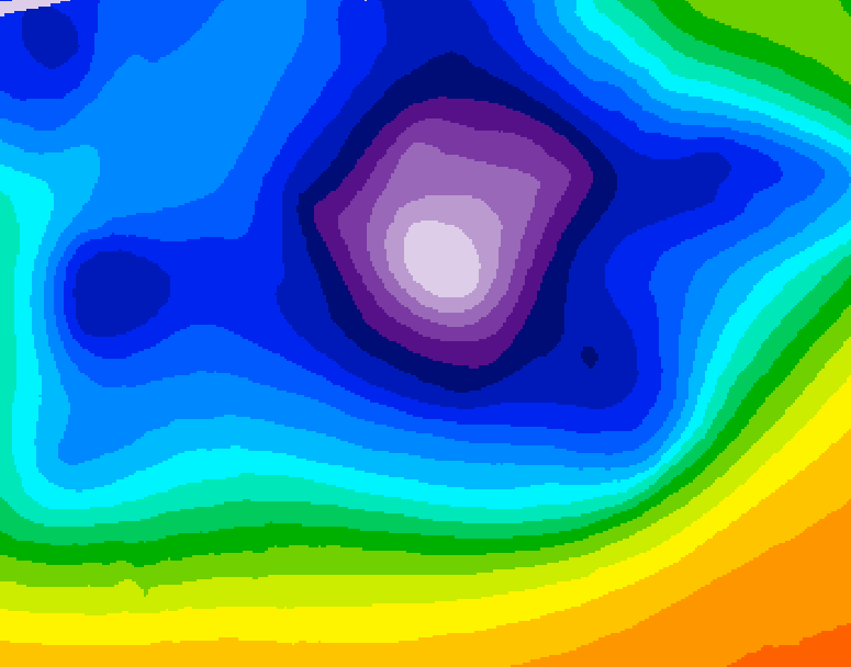 GDPS 500 millibar geopotential height 192 hour forecast chart for Canada based on 2025/12/14 0000Z data