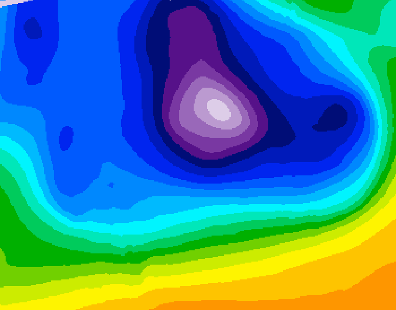 GDPS 500 millibar geopotential height 216 hour forecast chart for Canada based on 2025/12/14 0000Z data