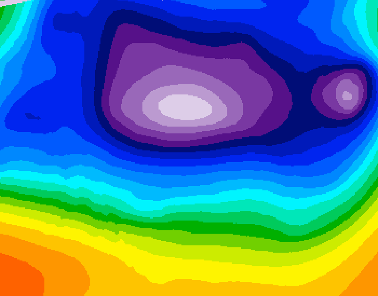 GDPS 500 millibar geopotential height 048 hour forecast chart for Canada based on 2025/12/14 1200Z data