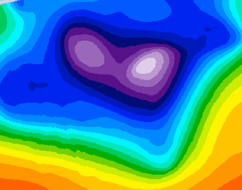 GDPS 500 millibar geopotential height 120 hour forecast chart for Canada based on 2025/12/14 1200Z data