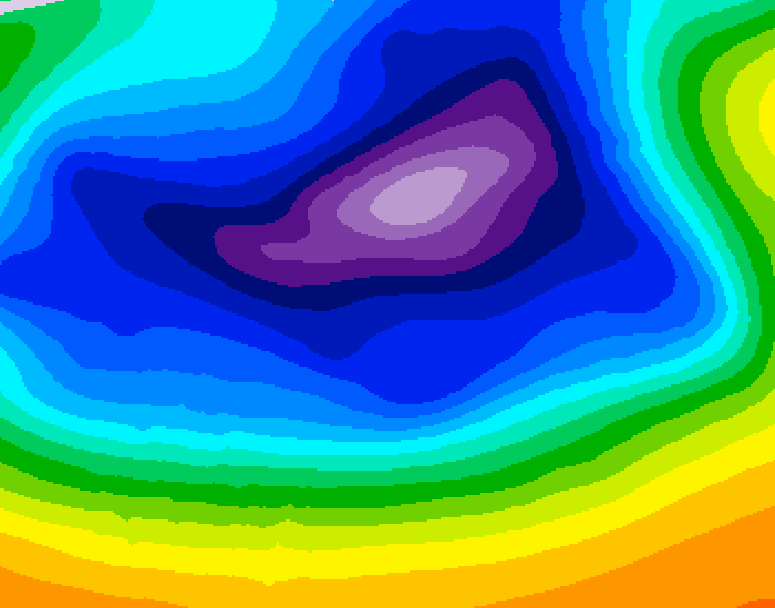 GDPS 500 millibar geopotential height 156 hour forecast chart for Canada based on 2025/12/14 1200Z data