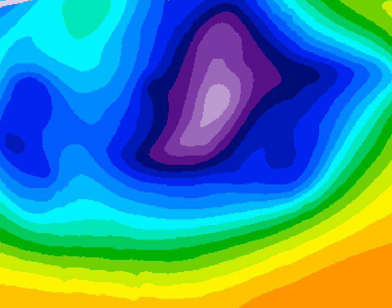 GDPS 500 millibar geopotential height 180 hour forecast chart for Canada based on 2025/12/14 1200Z data