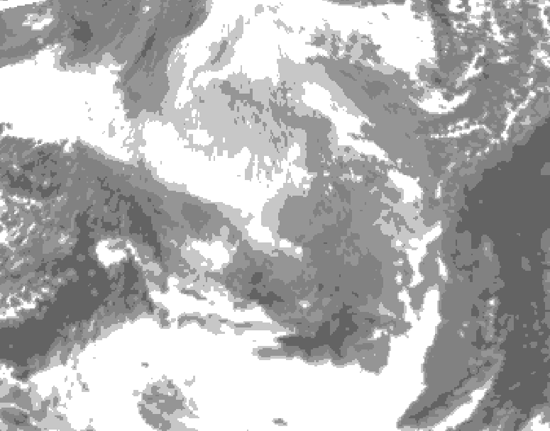 GDPS total cloud 036 hour forecast chart for Canada based on 2025/12/14 0000Z data