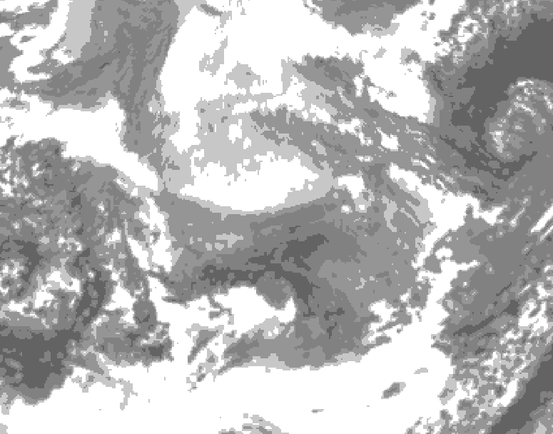 GDPS total cloud 060 hour forecast chart for Canada based on 2025/12/14 0000Z data