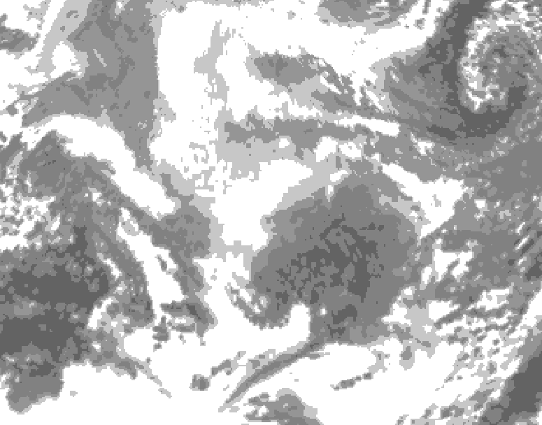 GDPS total cloud 072 hour forecast chart for Canada based on 2025/12/14 0000Z data