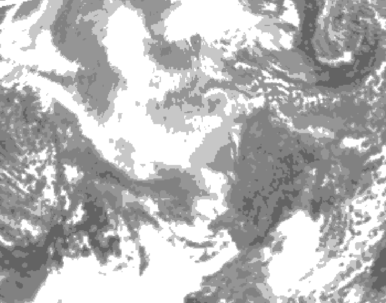 GDPS total cloud 084 hour forecast chart for Canada based on 2025/12/14 0000Z data