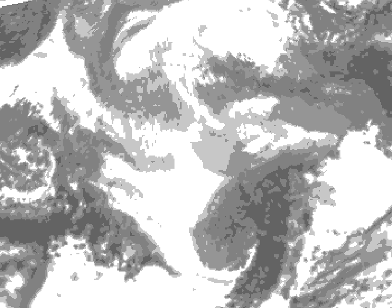 GDPS total cloud 120 hour forecast chart for Canada based on 2025/12/14 0000Z data