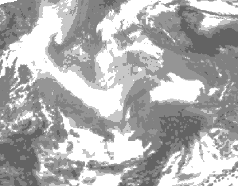 GDPS total cloud 180 hour forecast chart for Canada based on 2025/12/14 0000Z data