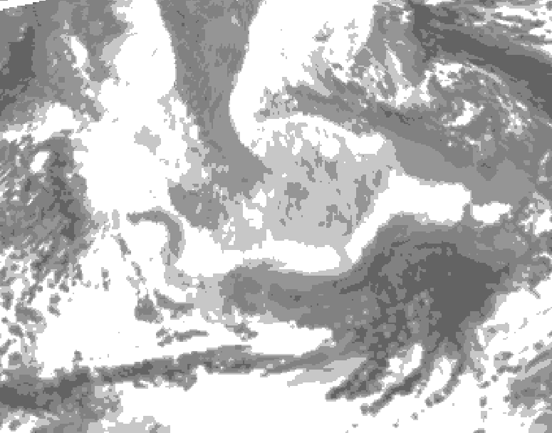 GDPS total cloud 240 hour forecast chart for Canada based on 2025/12/14 0000Z data