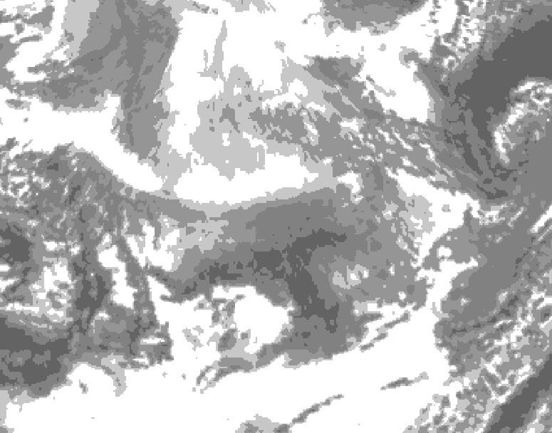 GDPS total cloud 048 hour forecast chart for Canada based on 2025/12/14 1200Z data