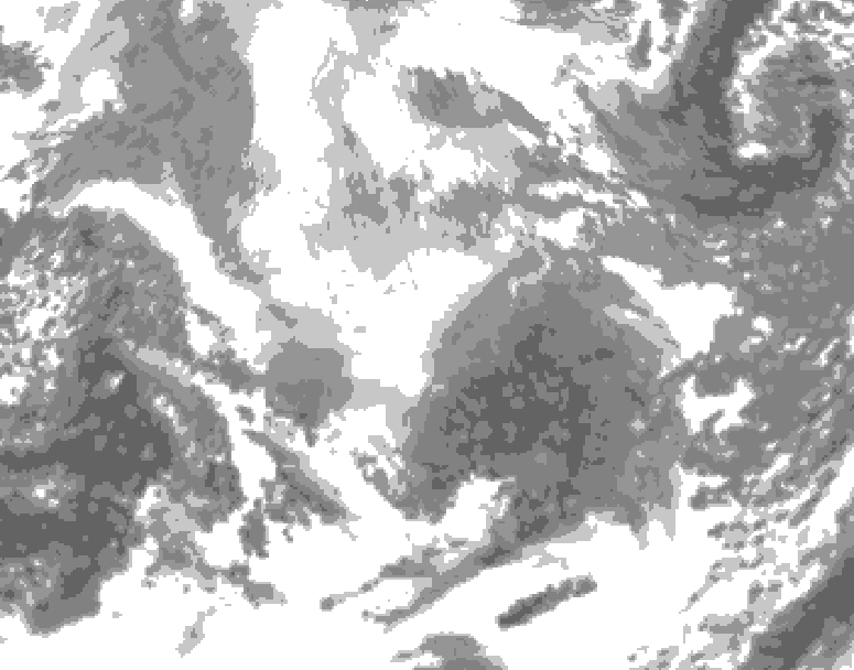 GDPS total cloud 060 hour forecast chart for Canada based on 2025/12/14 1200Z data