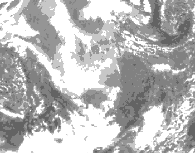 GDPS total cloud 072 hour forecast chart for Canada based on 2025/12/14 1200Z data
