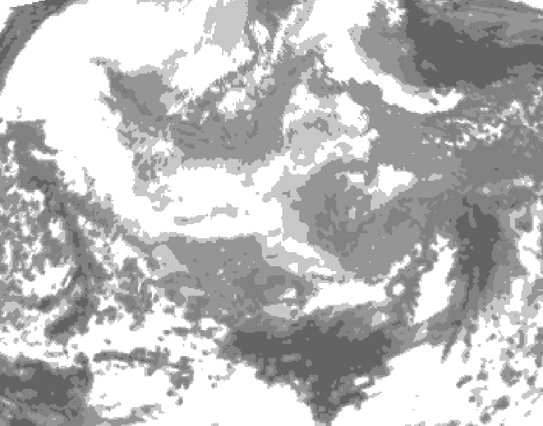 GDPS total cloud 180 hour forecast chart for Canada based on 2025/12/14 1200Z data