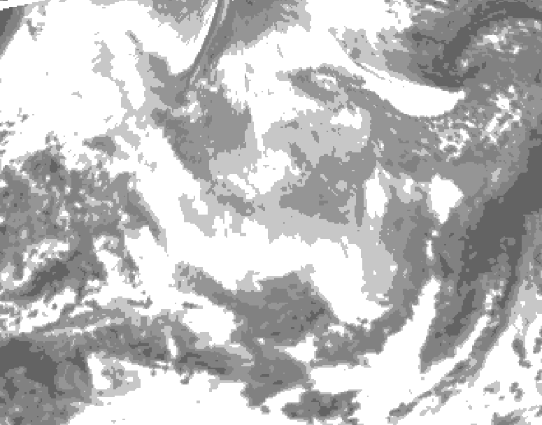 GDPS total cloud 222 hour forecast chart for Canada based on 2025/12/14 1200Z data