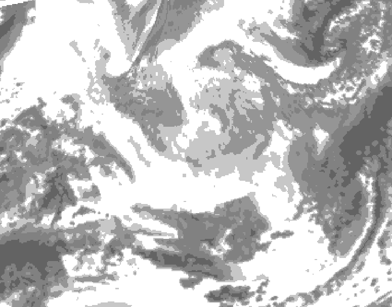 GDPS total cloud 228 hour forecast chart for Canada based on 2025/12/14 1200Z data