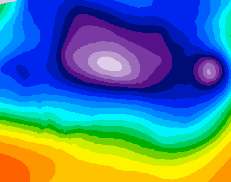 GDPS 500 millibar geopotential height 030 hour forecast chart for Canada based on 2025/12/15 0000Z data