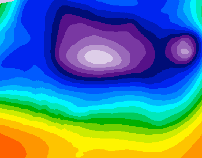 GDPS 500 millibar geopotential height 036 hour forecast chart for Canada based on 2025/12/15 0000Z data