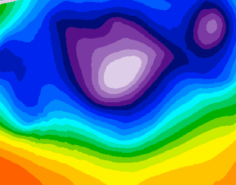 GDPS 500 millibar geopotential height 054 hour forecast chart for Canada based on 2025/12/15 0000Z data