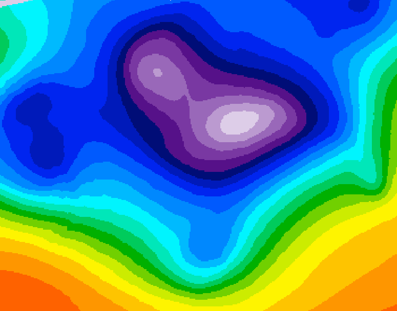 GDPS 500 millibar geopotential height 090 hour forecast chart for Canada based on 2025/12/15 0000Z data