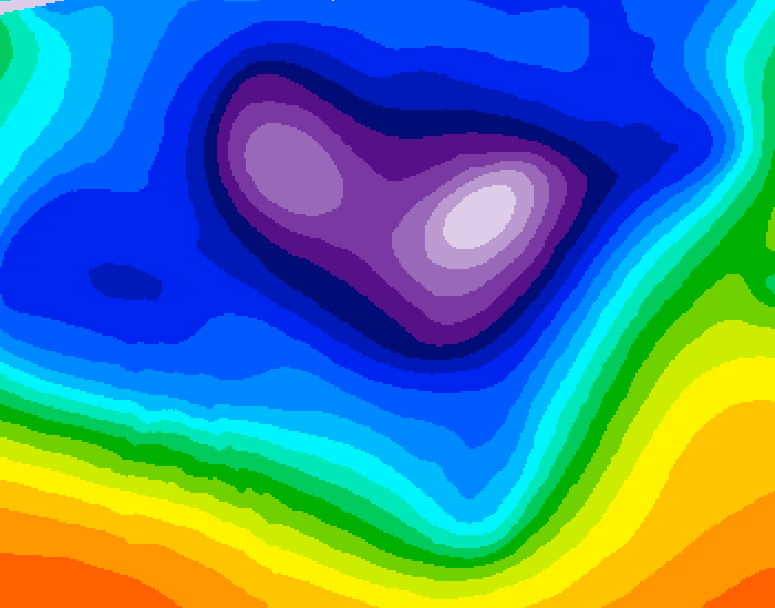 GDPS 500 millibar geopotential height 102 hour forecast chart for Canada based on 2025/12/15 0000Z data