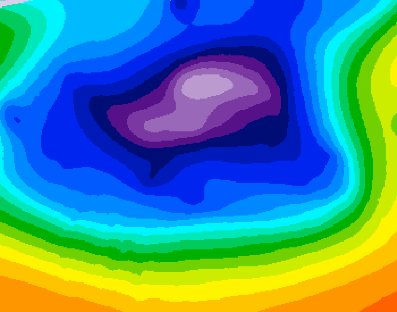 GDPS 500 millibar geopotential height 132 hour forecast chart for Canada based on 2025/12/15 0000Z data