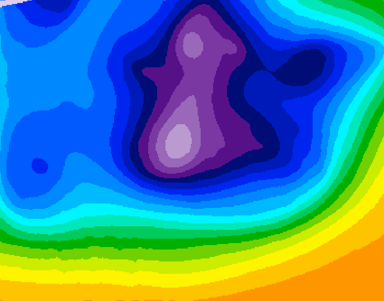 GDPS 500 millibar geopotential height 174 hour forecast chart for Canada based on 2025/12/15 0000Z data