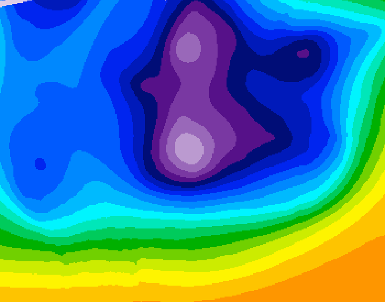 GDPS 500 millibar geopotential height 180 hour forecast chart for Canada based on 2025/12/15 0000Z data