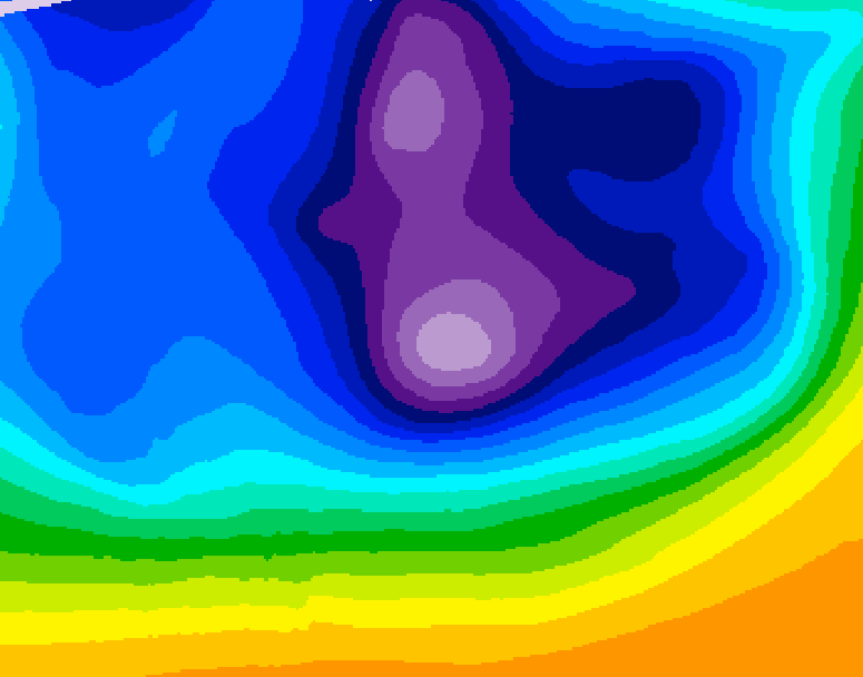 GDPS 500 millibar geopotential height 186 hour forecast chart for Canada based on 2025/12/15 0000Z data