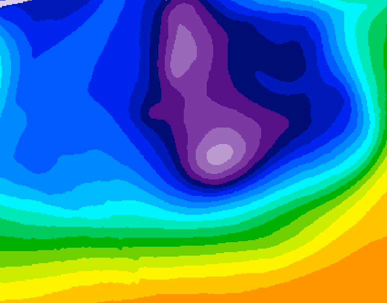 GDPS 500 millibar geopotential height 192 hour forecast chart for Canada based on 2025/12/15 0000Z data